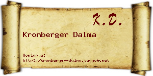 Kronberger Dalma névjegykártya